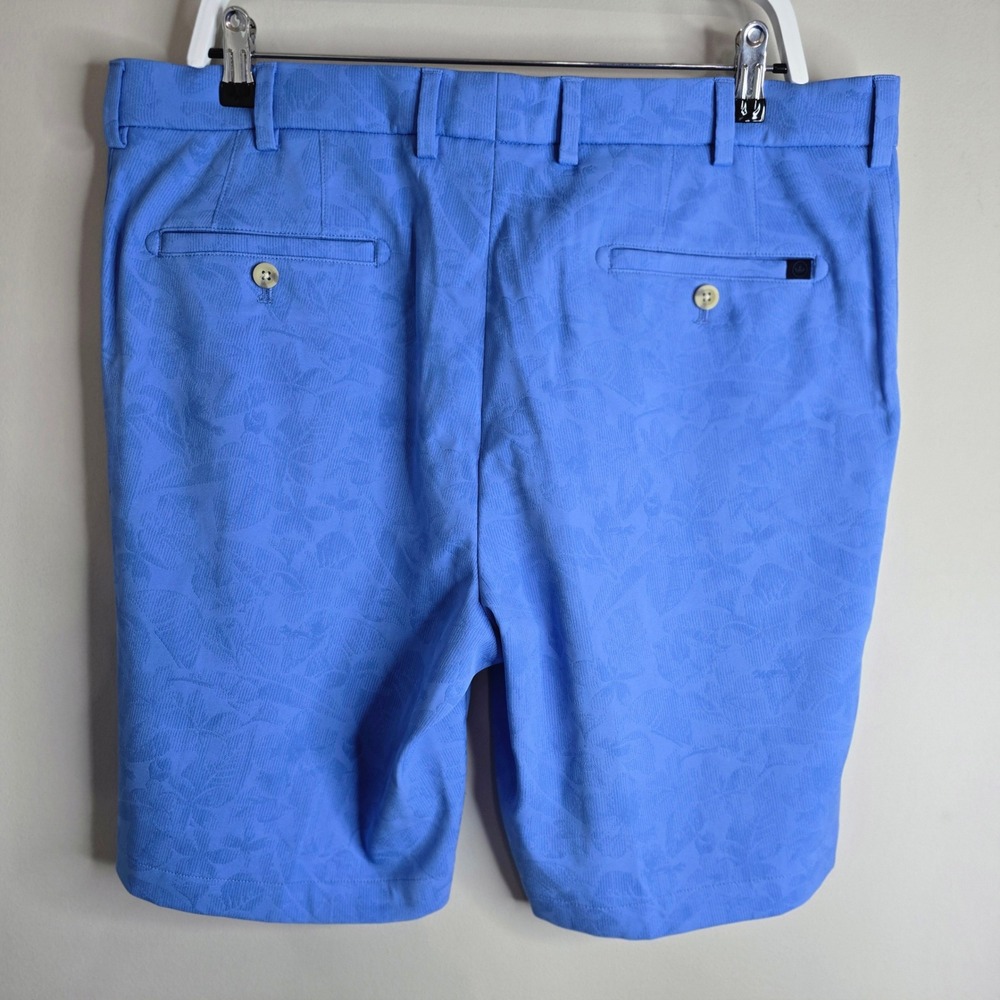 Peter Millar Mens 36 Bonn Blue Floral Jacquard Performance Golf Shorts MS24EB85 - Picture 2 of 8